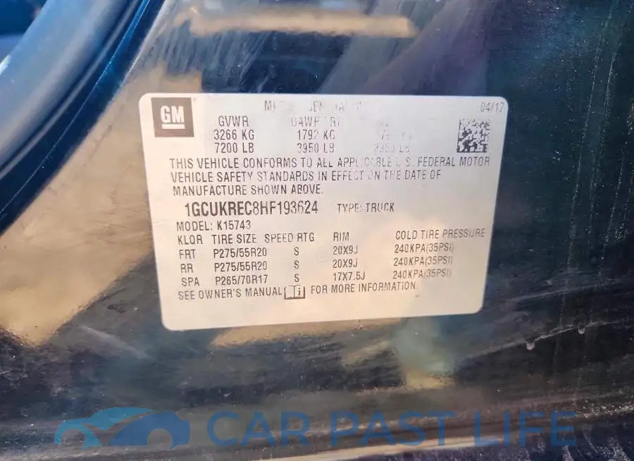 1GCUKREC8HF193624# 12