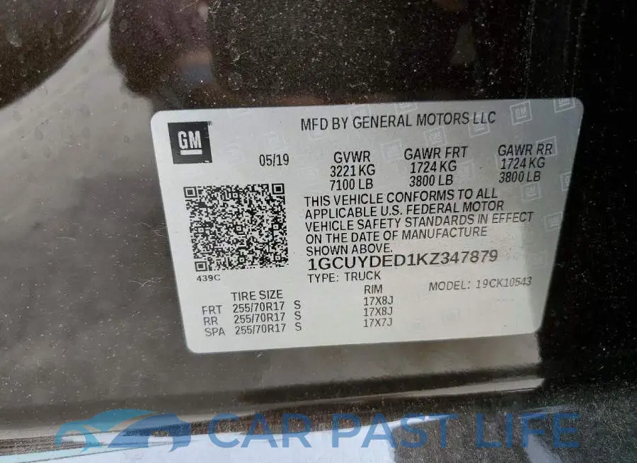 1GCUYDED1KZ347879# 12