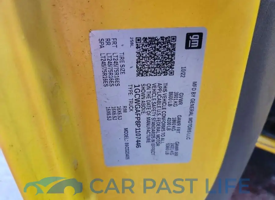 1GCWGAFP8P1107446# 12