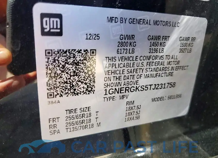 1GNERGKS5TJ231758# 14
