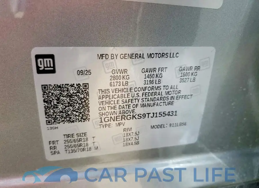 1GNERGKS9TJ155431# 12