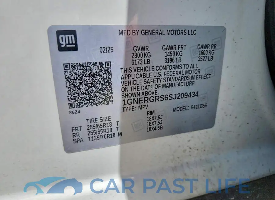 1GNERGRS6SJ209434# 13