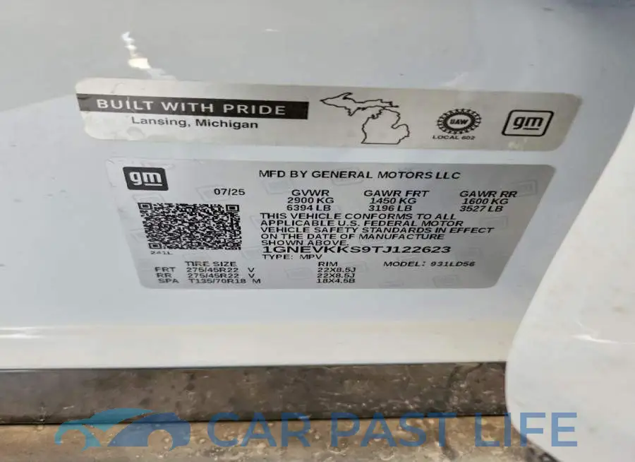 1GNEVKKS9TJ122623# 13