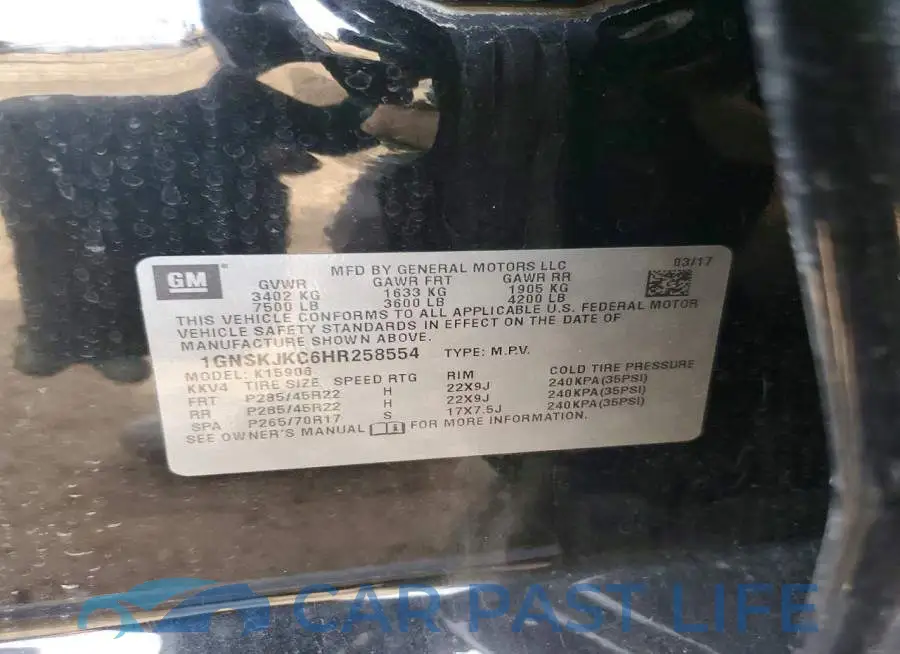 1GNSKJKC6HR258554# 14