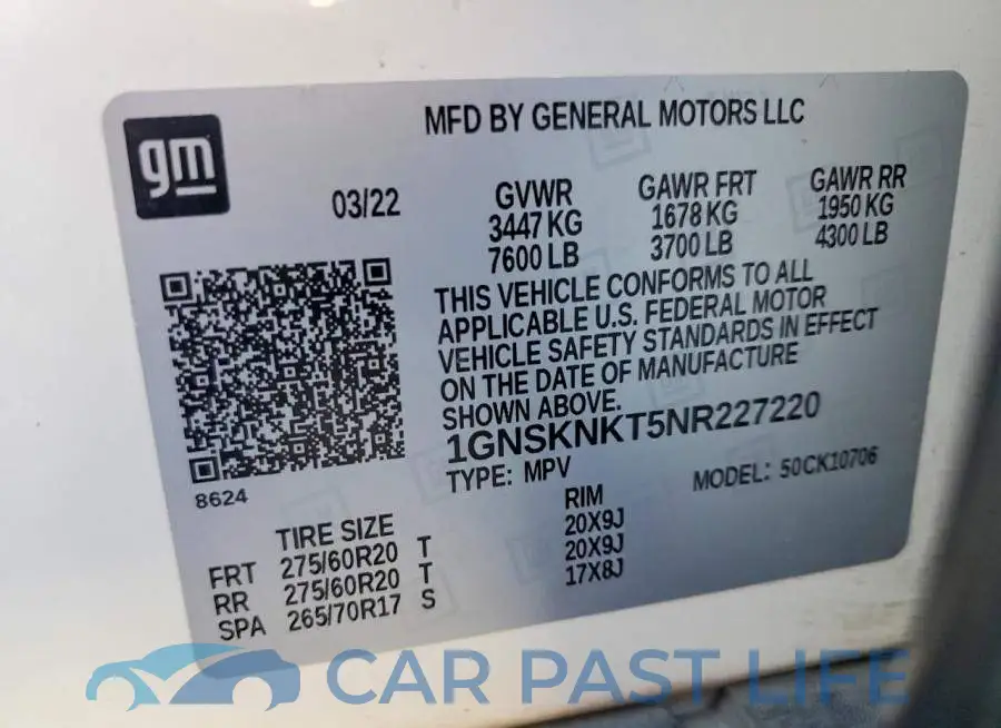 1GNSKNKT5NR227220# 13