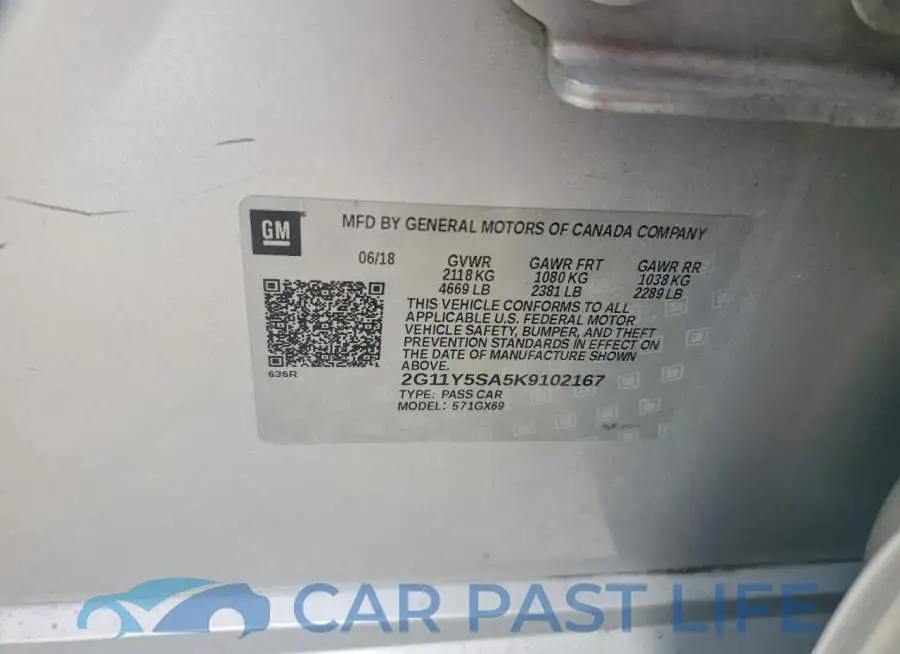 2G11Y5SA5K9102167# 12