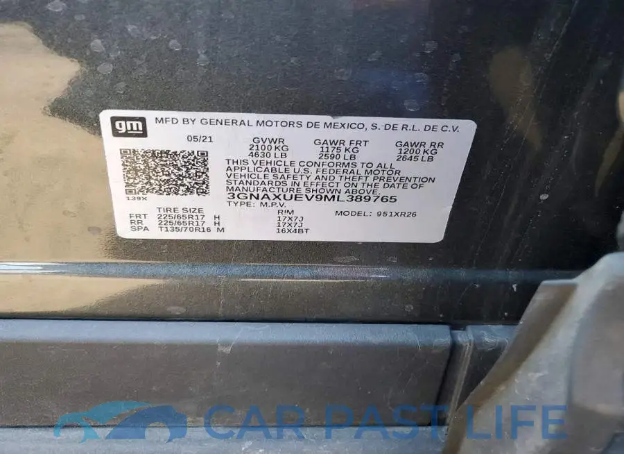 3GNAXUEV9ML389765# 12
