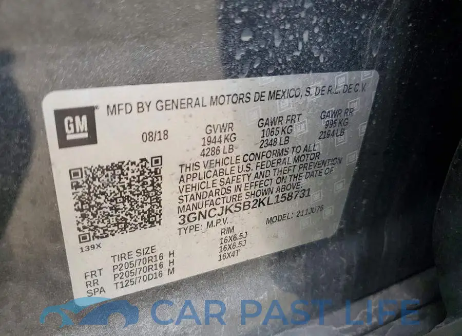 3GNCJKSB2KL158731# 13