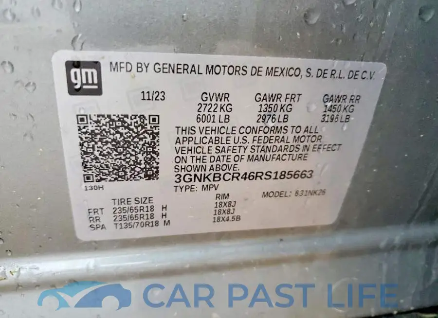 3GNKBCR46RS185663# 14