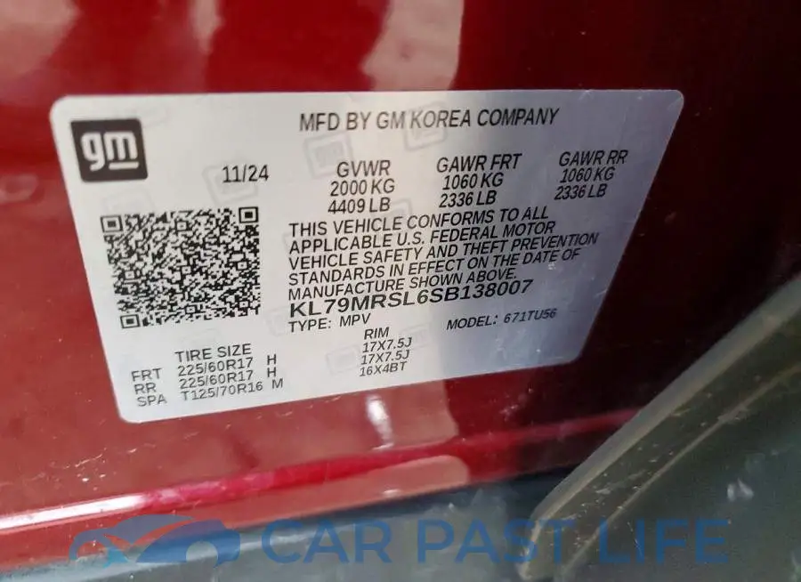 KL79MRSL6SB138007# 13