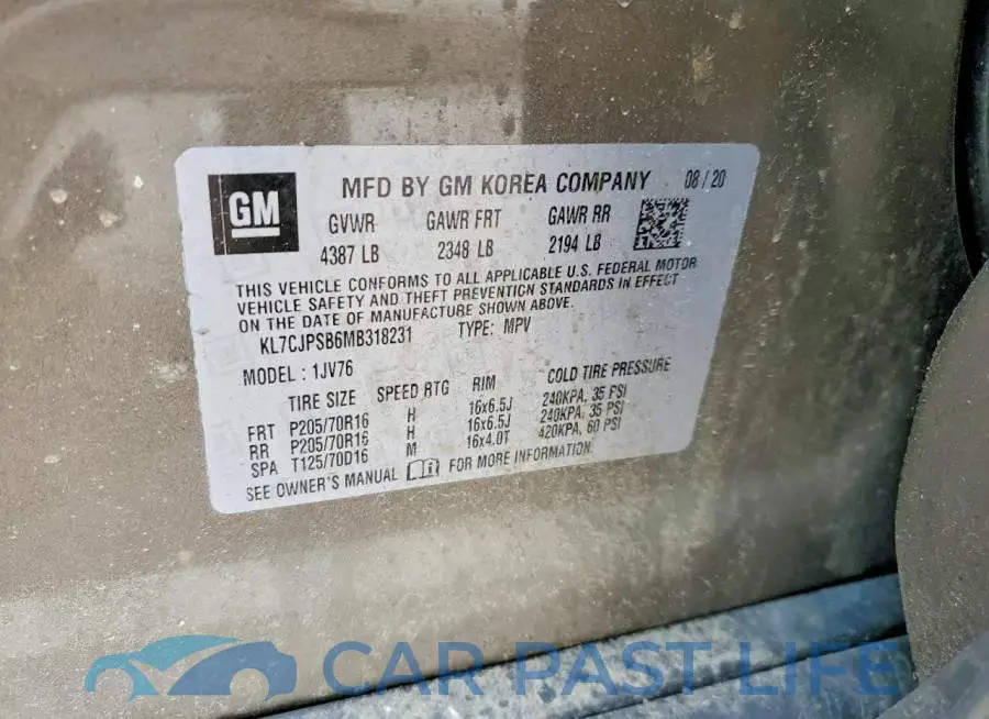 KL7CJPSB6MB318231# 13