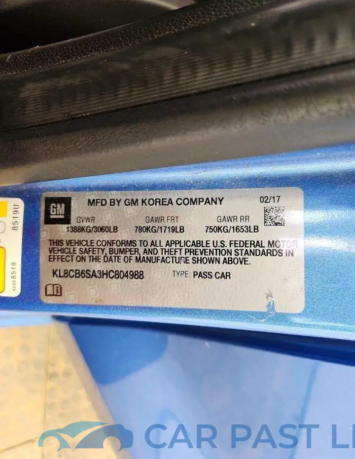 KL8CB6SA3HC804988# 13
