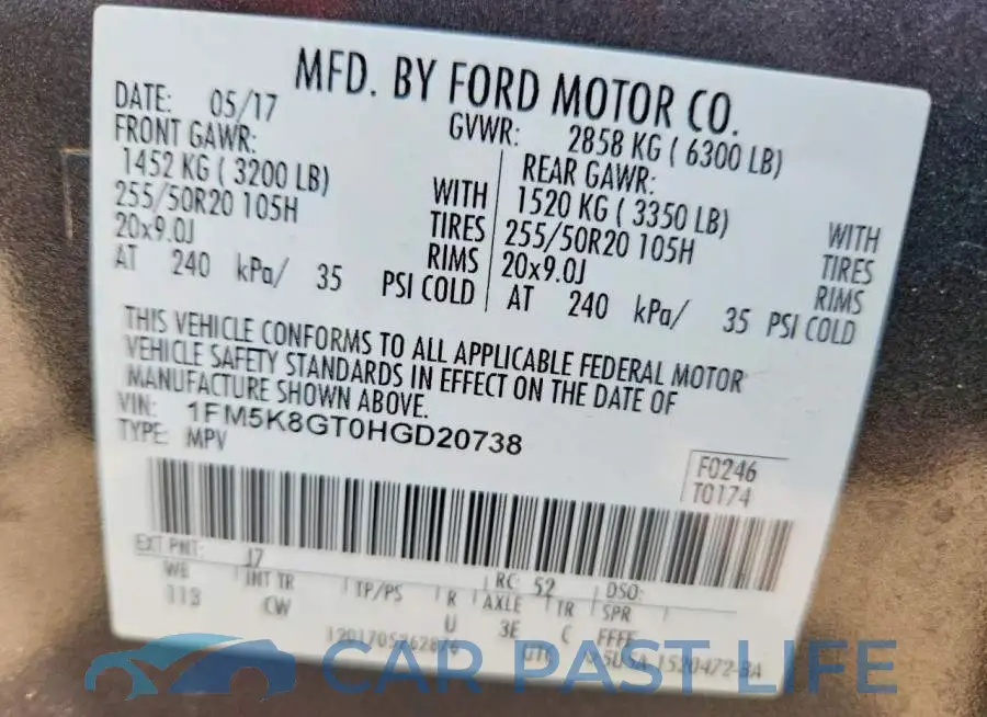 1FM5K8GT0HGD20738# 14