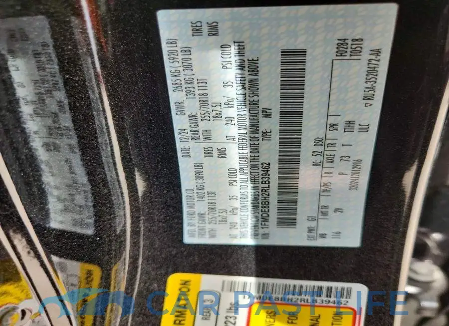 1FMDE8BH2RLB39462# 12