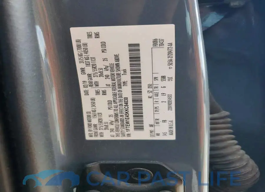 1FTEW1E45KKC84030# 12