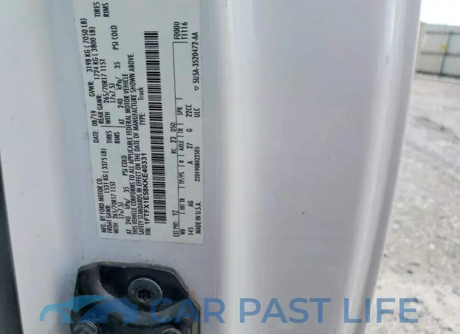 1FTFX1E58KKE40331# 12