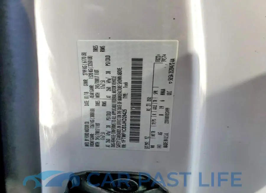 1FTMF1CB3JKD28425# 12