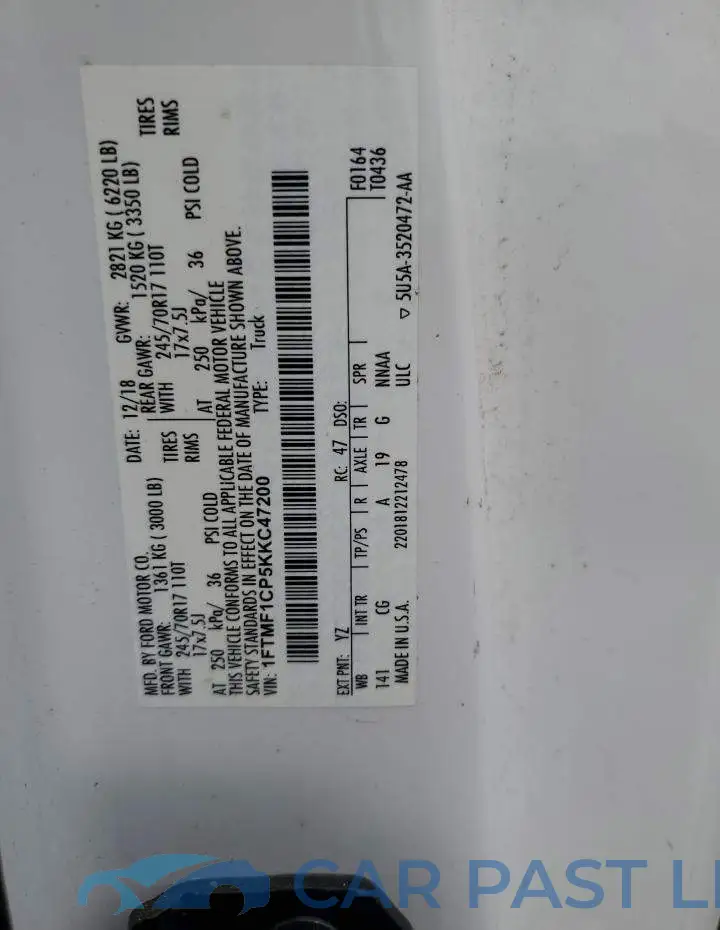 1FTMF1CP5KKC47200# 12