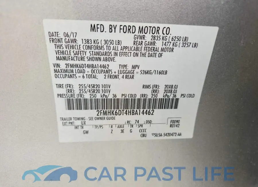 2FMHK6DT4HBA14462# 13