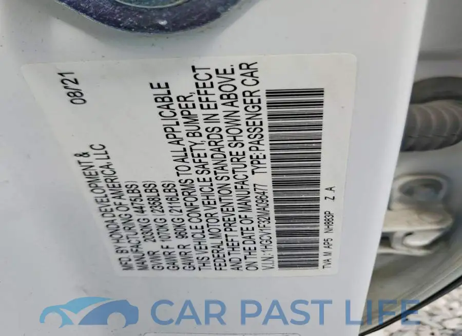 1HGCV1F32MA096477# 13