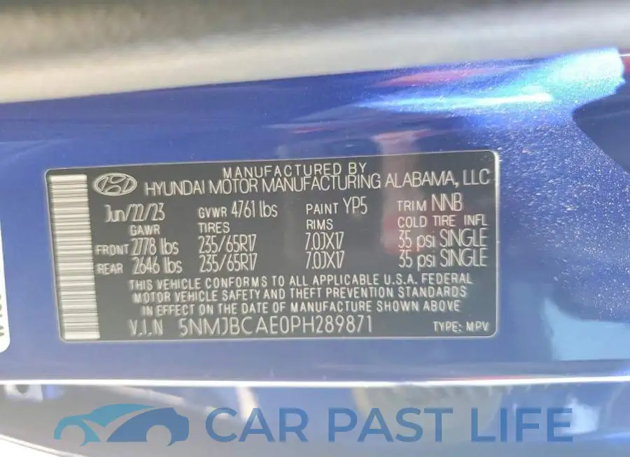 5NMJBCAE0PH289871# 13