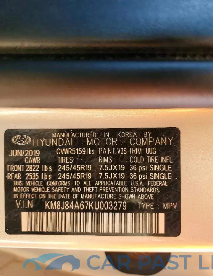 KM8J84A67KU003279# 13