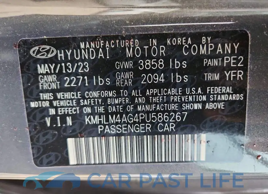 KMHLM4AG4PU586267# 13