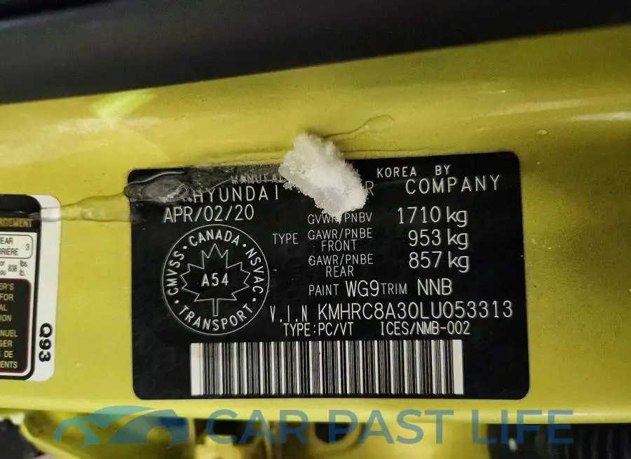 KMHRC8A30LU053313# 13