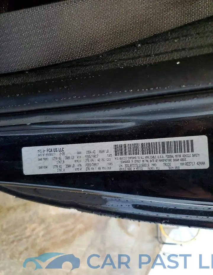 3C6JR7DT5LG160910# 12