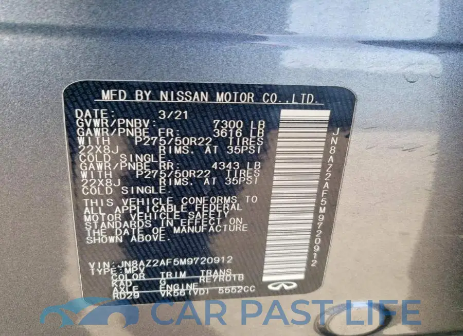 JN8AZ2AF5M9720912# 13