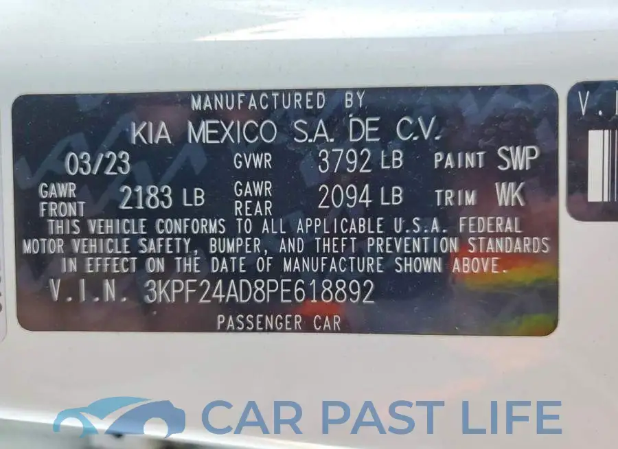 3KPF24AD8PE618892# 13