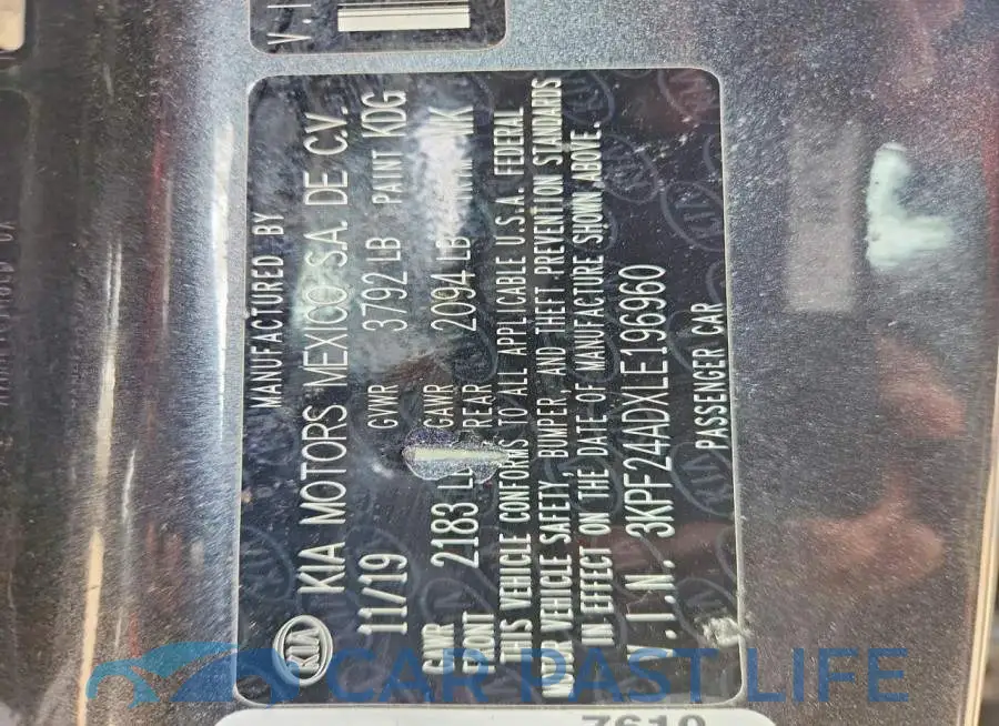 3KPF24ADXLE196960# 12