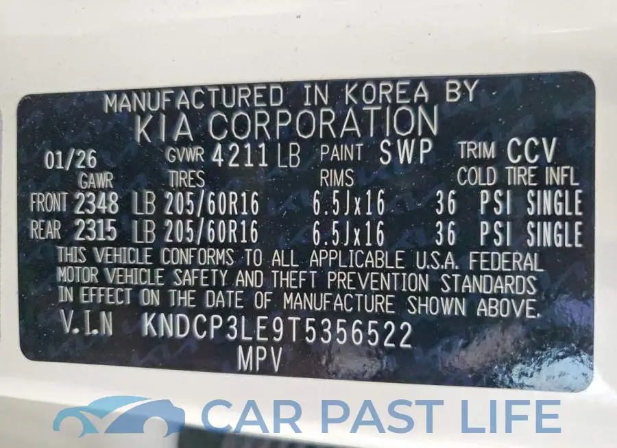 KNDCP3LE9T5356522# 13