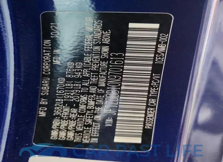 JF1ZDBB10N9701613# 12