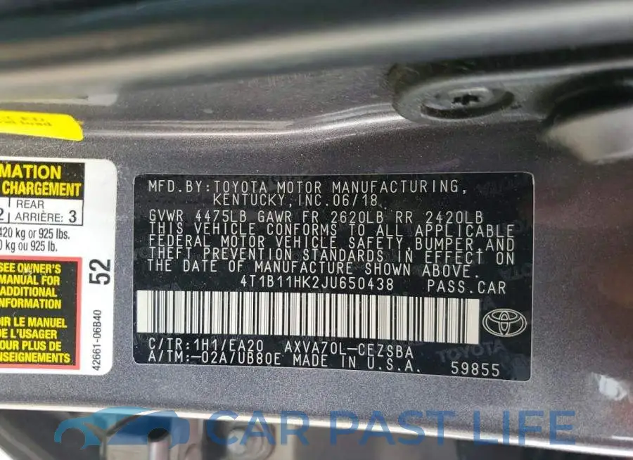 4T1B11HK2JU650438# 12