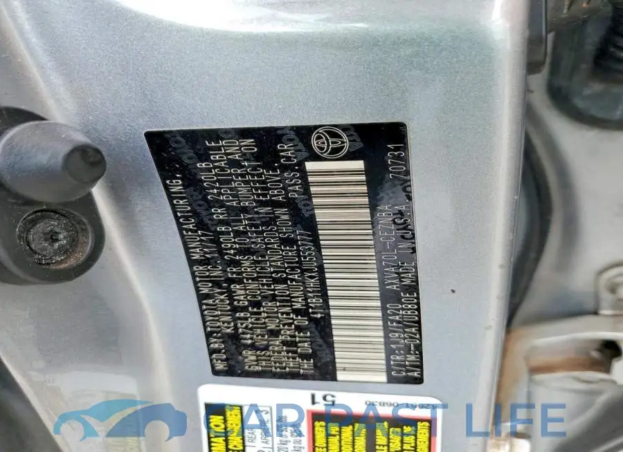 4T1B11HKXJU553777# 12