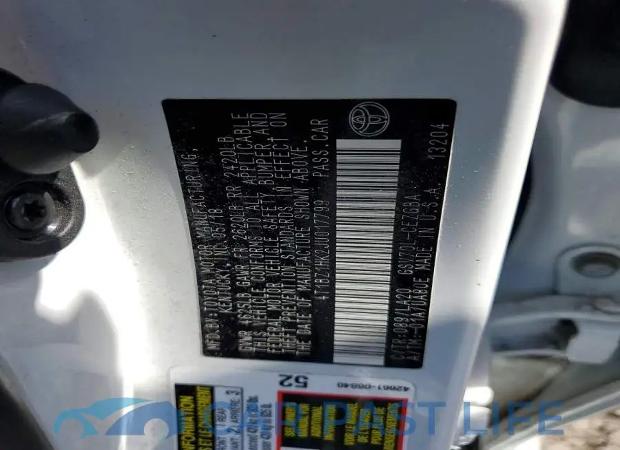 4T1BZ1HK2JU017799# 12