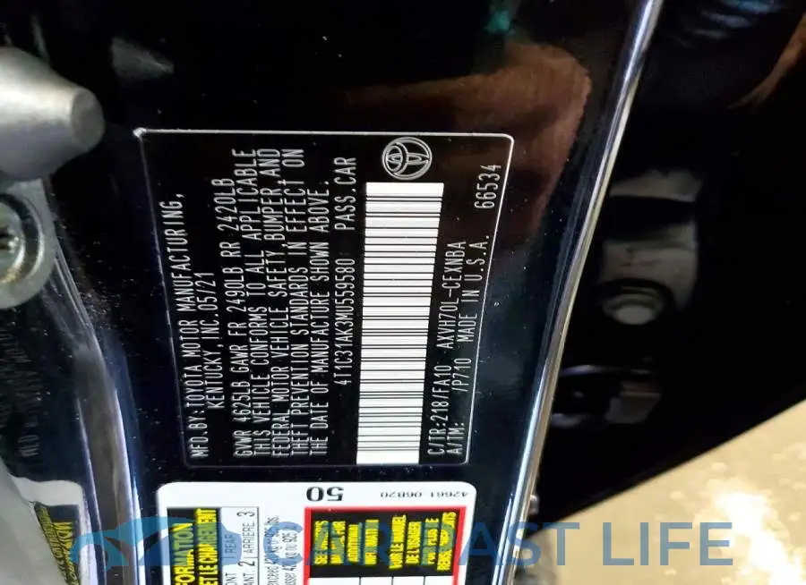 4T1C31AK3MU559580# 13
