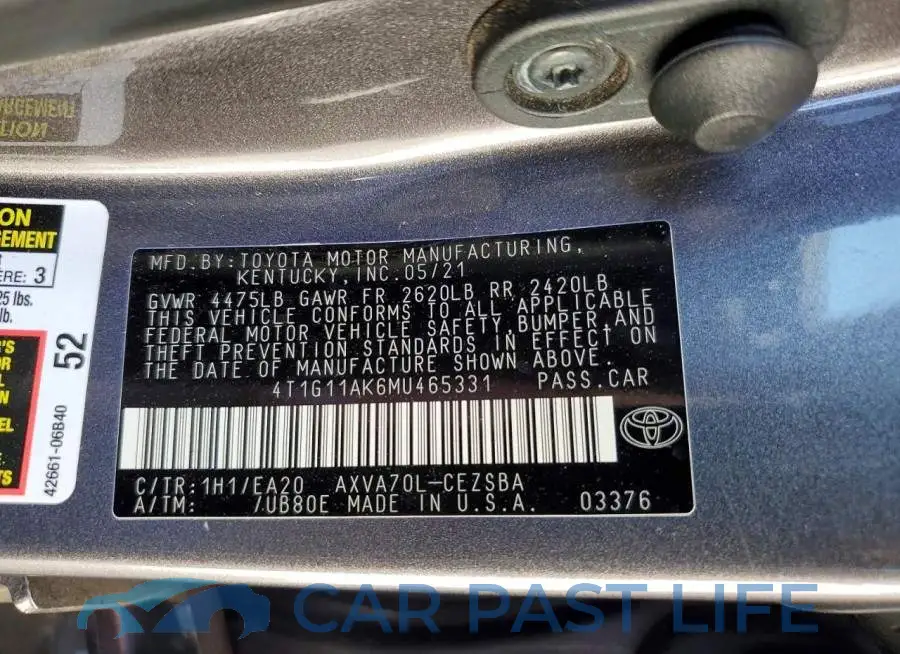 4T1G11AK6MU465331# 13