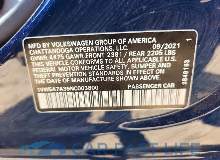 1VWSA7A39NC003800# 12