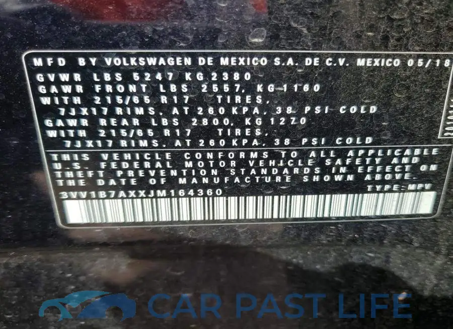 3VV1B7AXXJM164360# 14