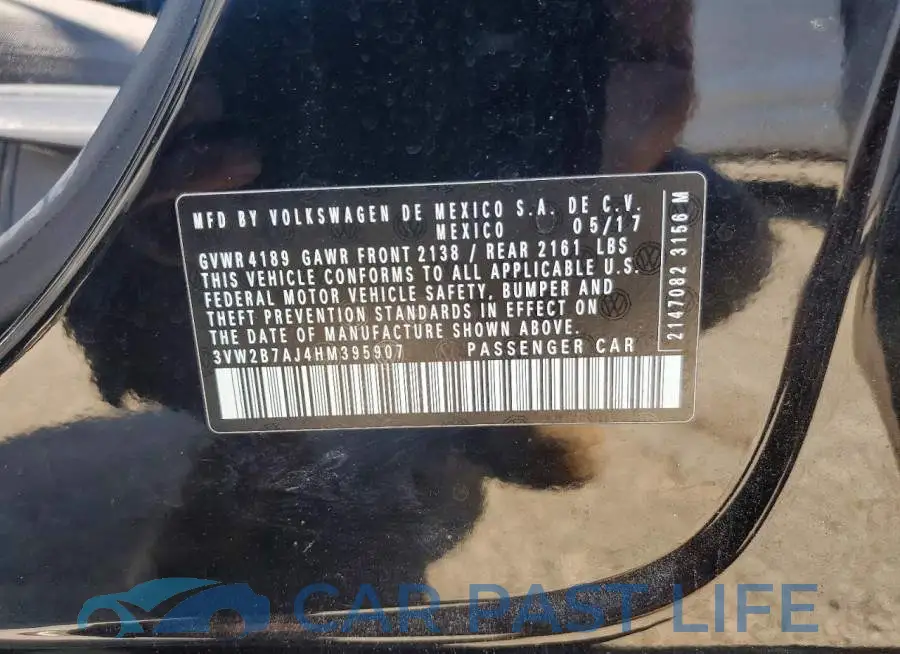 3VW2B7AJ4HM395907# 12