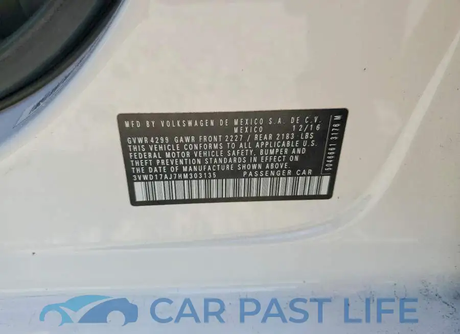 3VWD17AJ7HM303135# 12