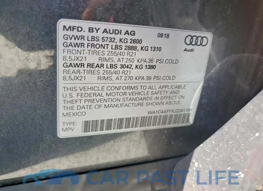 WA1C4AFYXJ2241164# 14