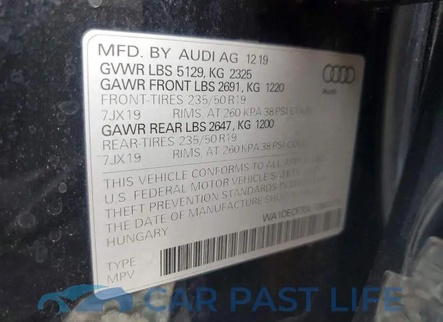 WA1DECF39L1060373# 13