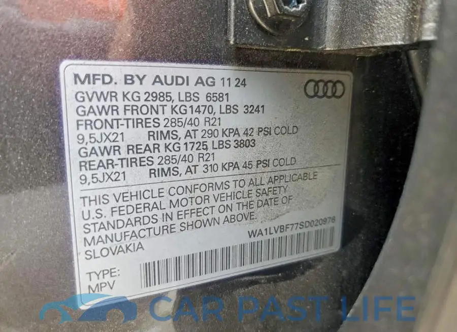 WA1LVBF77SD020976# 14