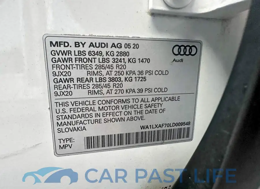 WA1LXAF70LD009548# 10