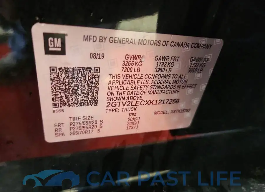 2GTV2LECXK1217258# 12