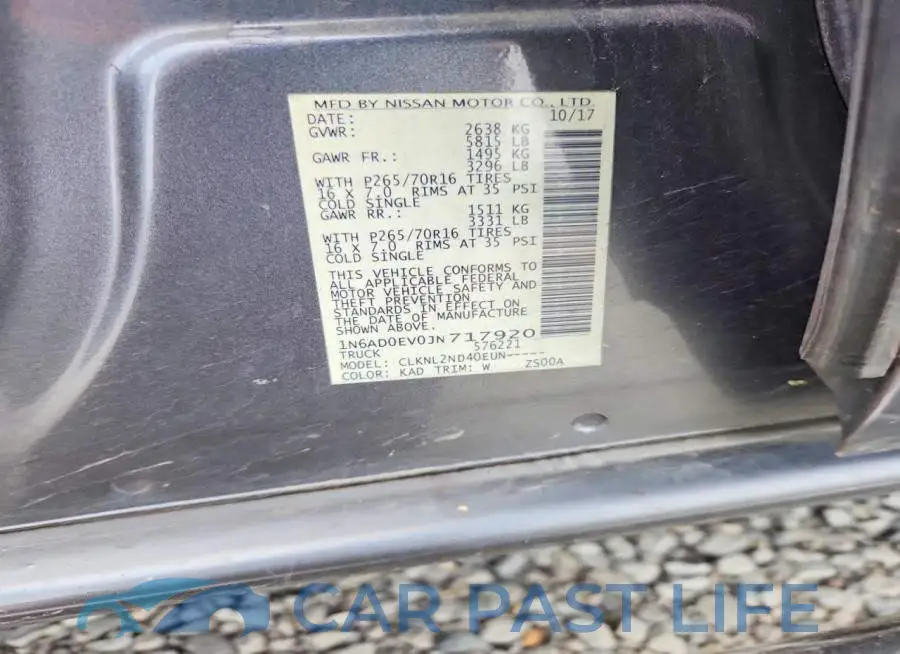 1N6AD0EV0JN717920# 12