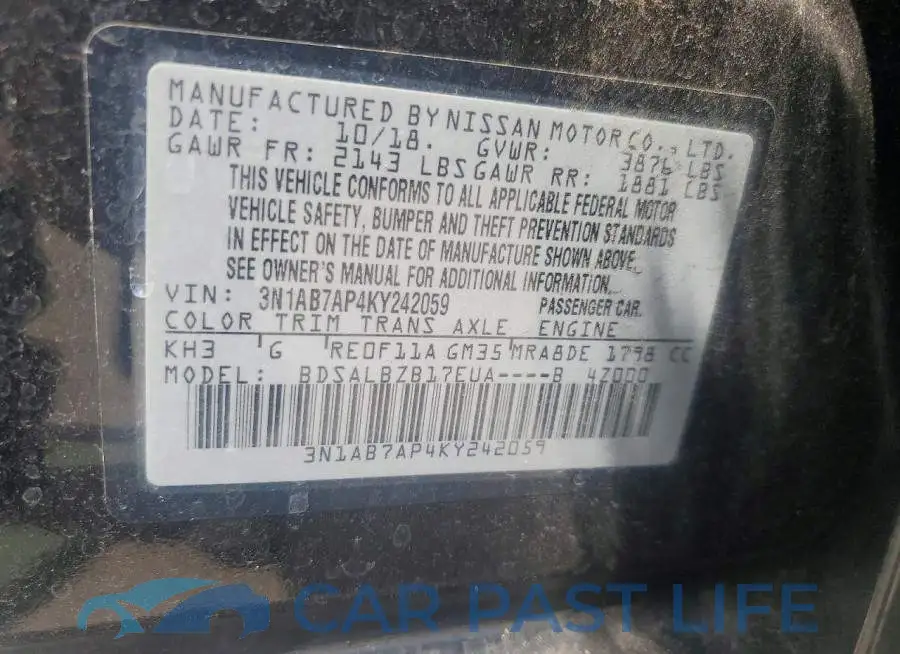 3N1AB7AP4KY242059# 12